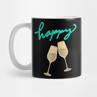 Happy New Year with champagne flutes Mug